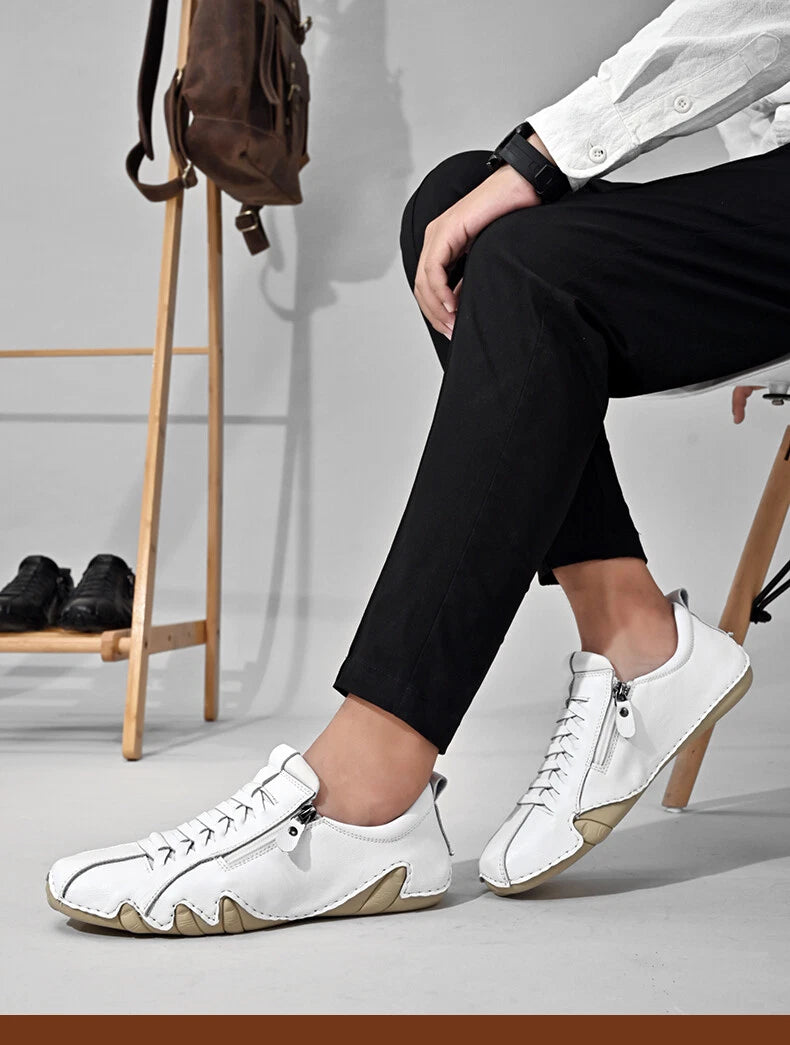 Chaussures de conduite décontractées en cuir pour hommes