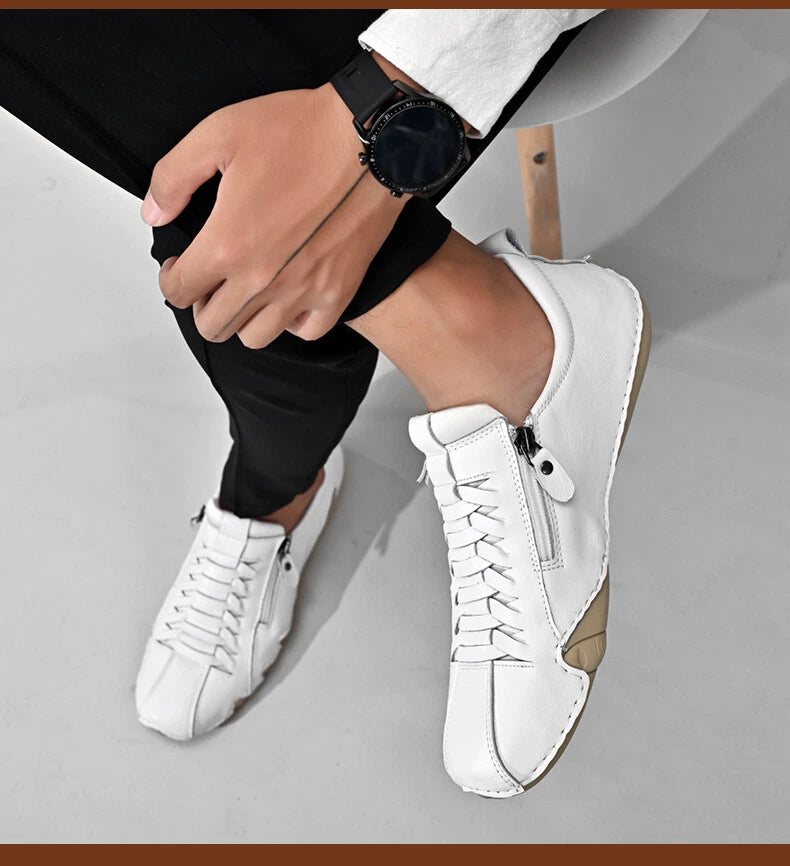 Chaussures de conduite décontractées en cuir pour hommes