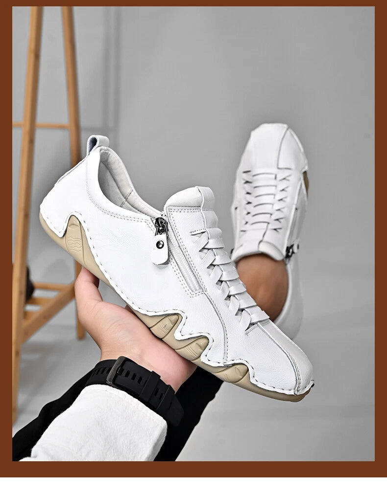Chaussures de conduite décontractées en cuir pour hommes