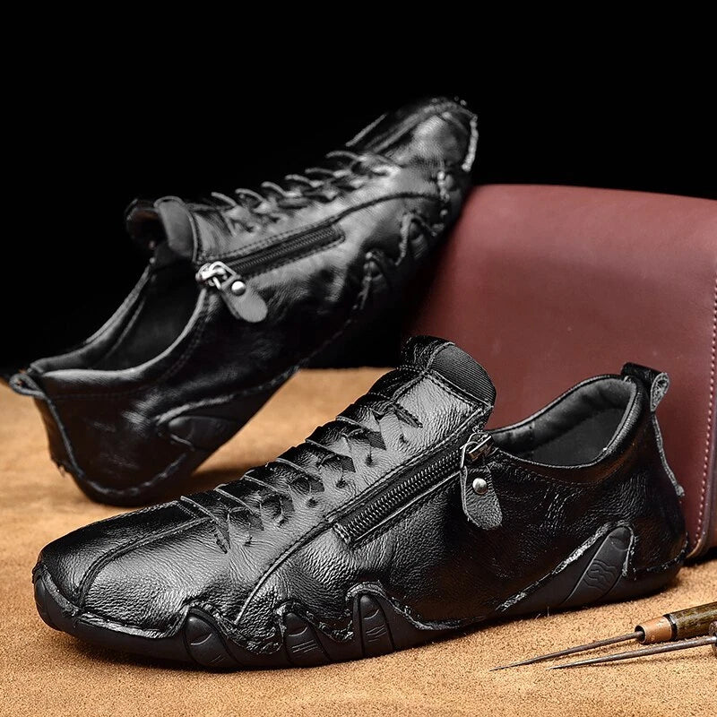 Chaussures de conduite décontractées en cuir pour hommes