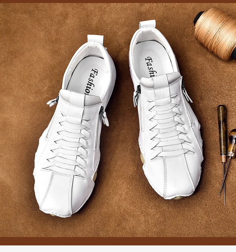 Chaussures de conduite décontractées en cuir pour hommes
