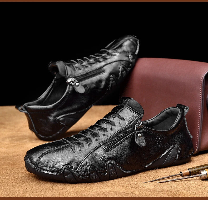Chaussures de conduite décontractées en cuir pour hommes