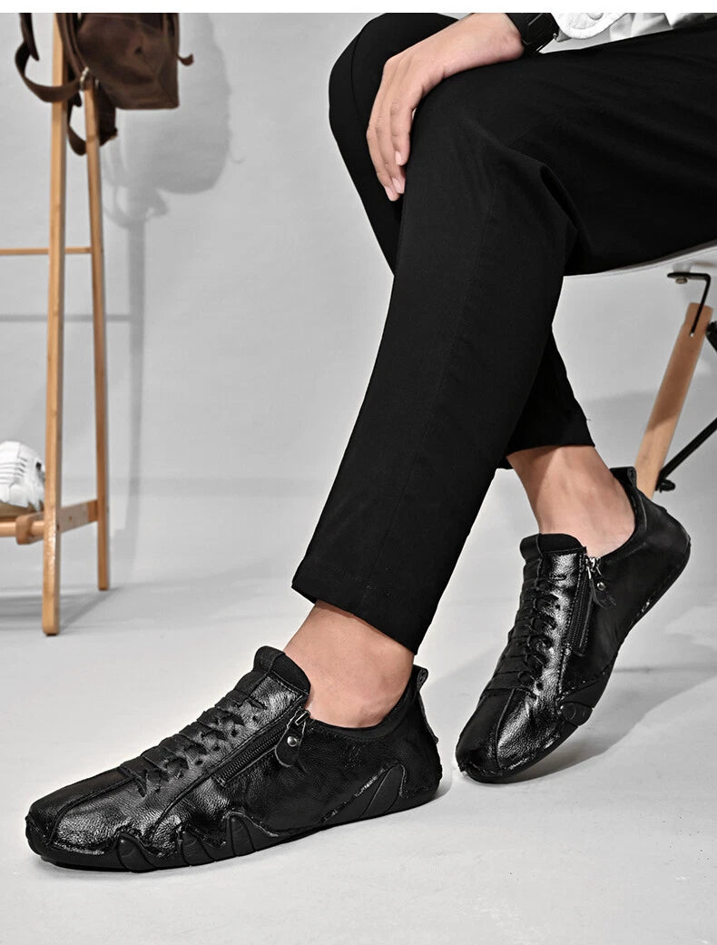 Chaussures de conduite décontractées en cuir pour hommes